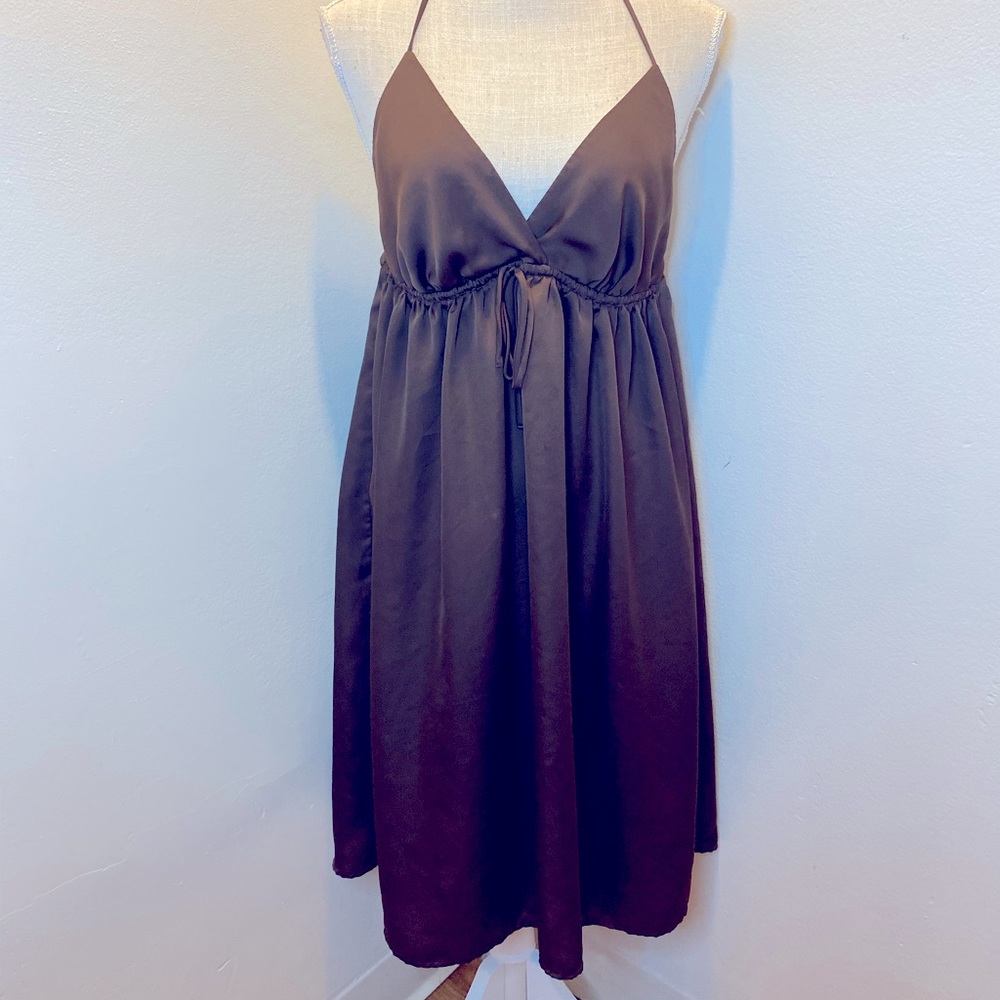 Old Navy Chocolate Brown Backless Halter Dress